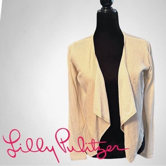 Lilly Pulitzer Sweaters - LILLY PULITZER GOLD SODONA CARDIGAN Sz M